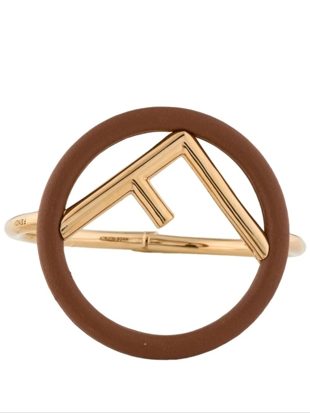 Fendi Gold Tone and Brown Circle Fashion Bracelet